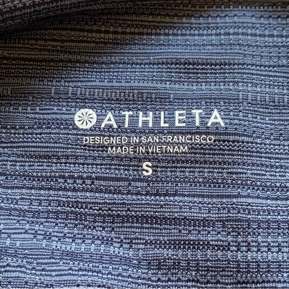 Athleta Jacquard Mesh Capri Leggings S Periwinkle High Rise 22” Crop Gym Yoga - Picture 13 of 16